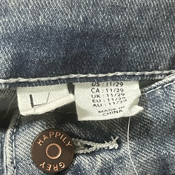 Happily Gray Denim High Front Slit Midi Light Weight Wash Raw Hem Size 11/29 - Picture 6 of 6
